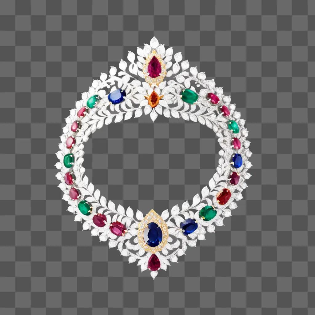 necklace of multicolored jewels