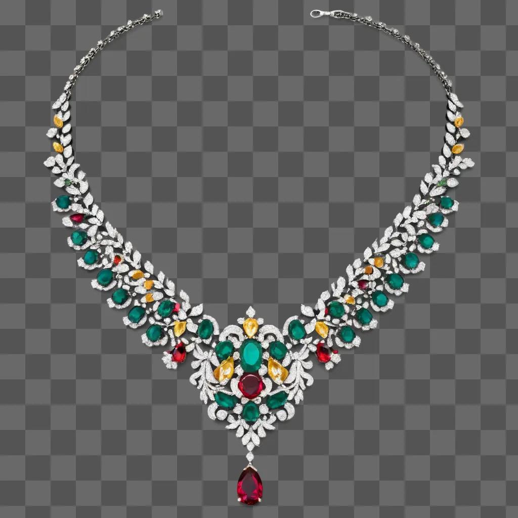 necklace with red stone in the center