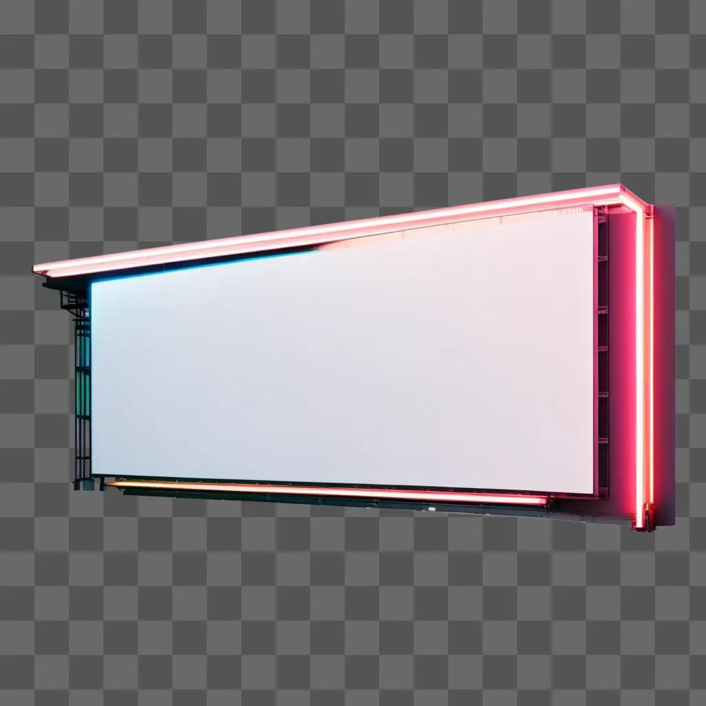 neon banner hangs against a wall, free of any text or images