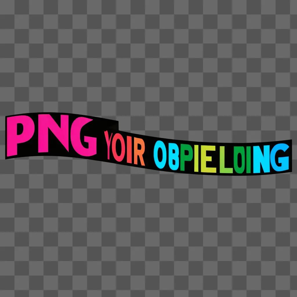 neon-lit png banner displays a colorful message