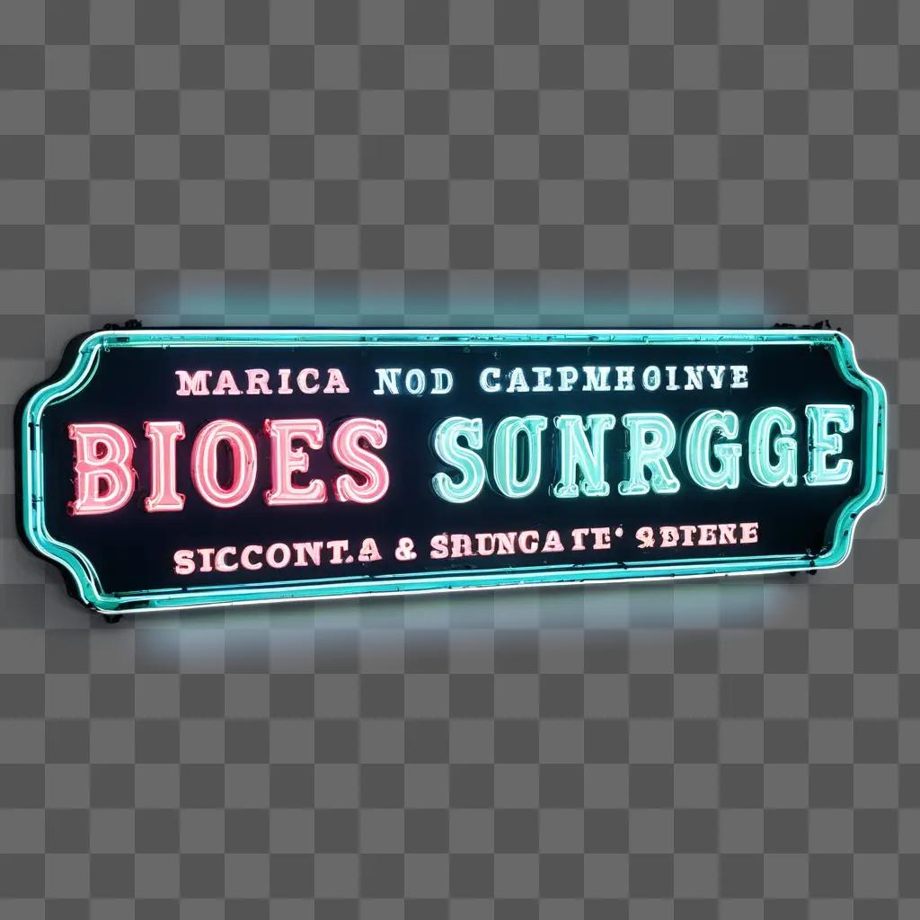 neon sign for a restaurant named Bios Sonrggge