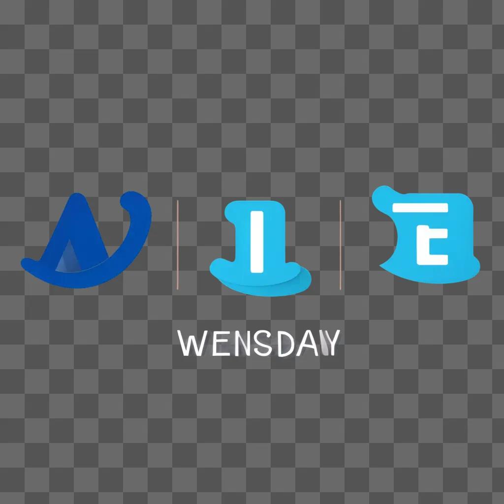 neon sign of Wednesday on a blue background