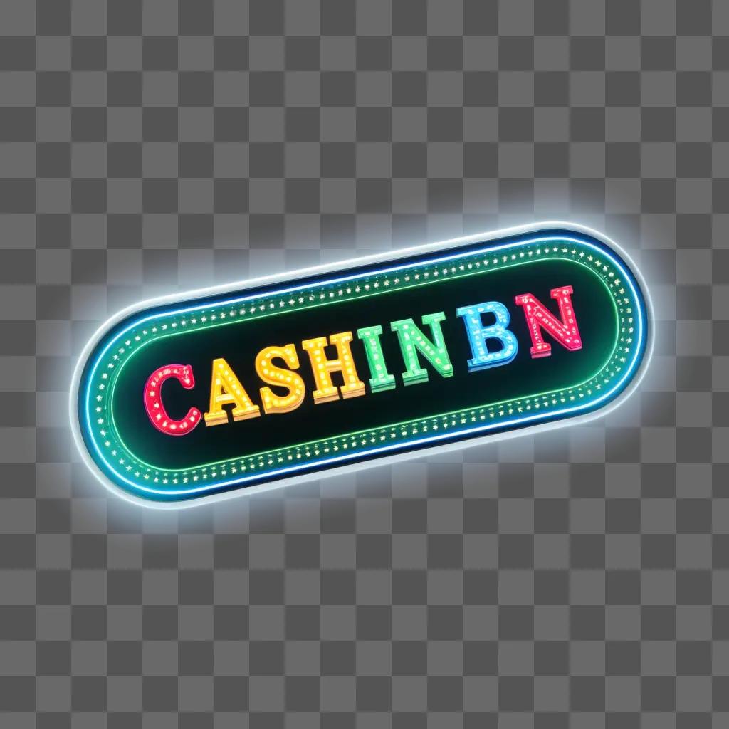 neon sign with the word cash in a transparent color