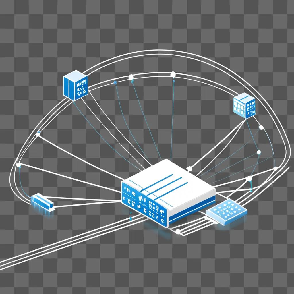 network of blue packets connecting devices