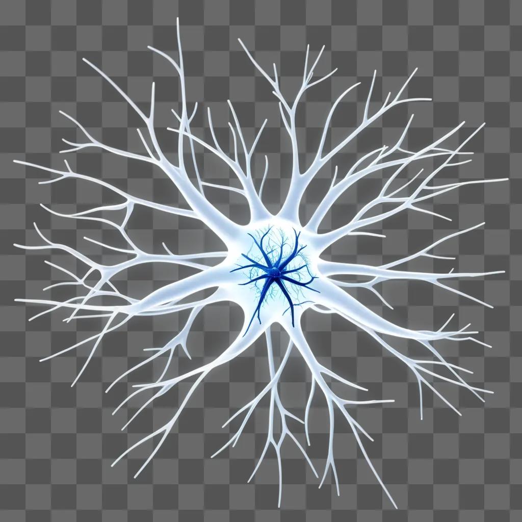 neuron with blue wires in a blue box