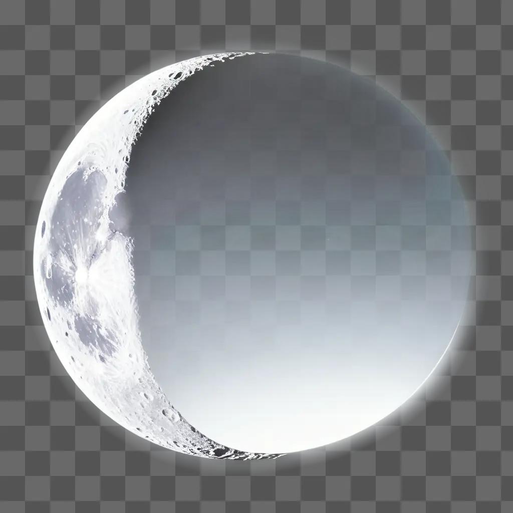 new moon on a gray background