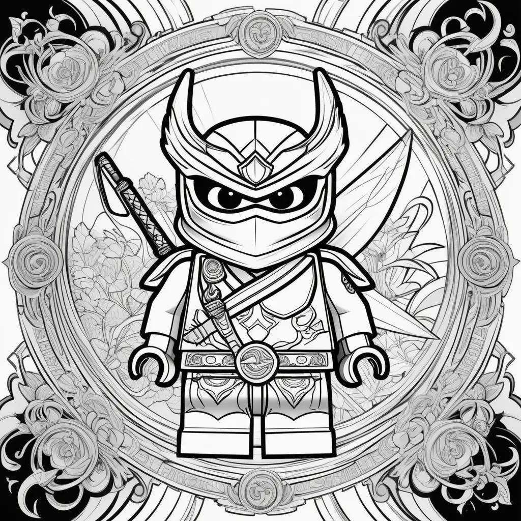 ninja in black and white coloring pages