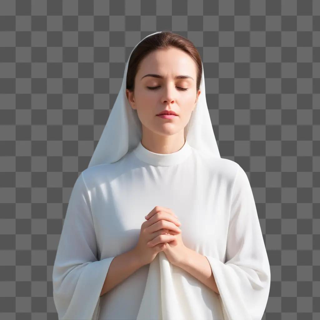 nun praying in a monastery