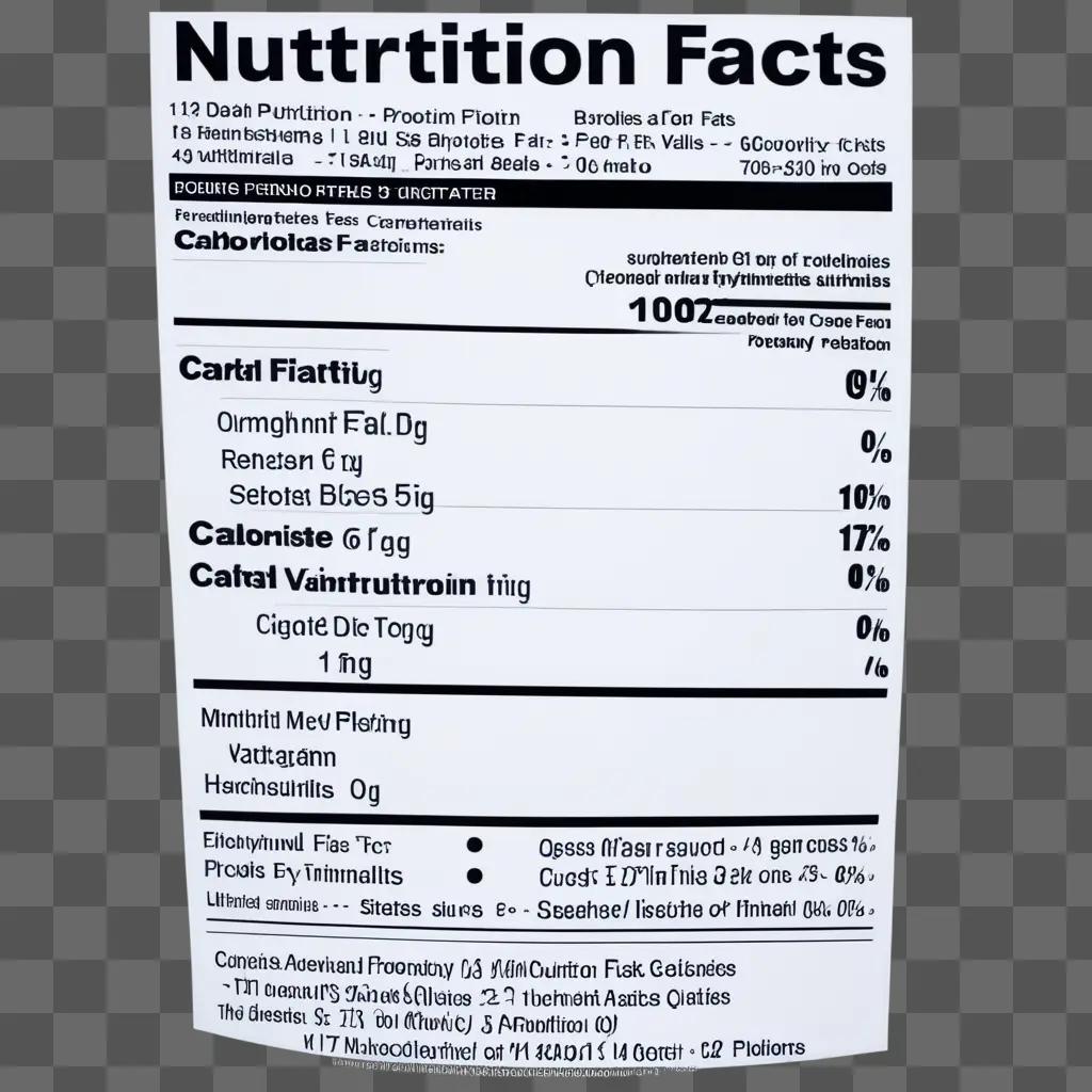 nutrition facts label for a product