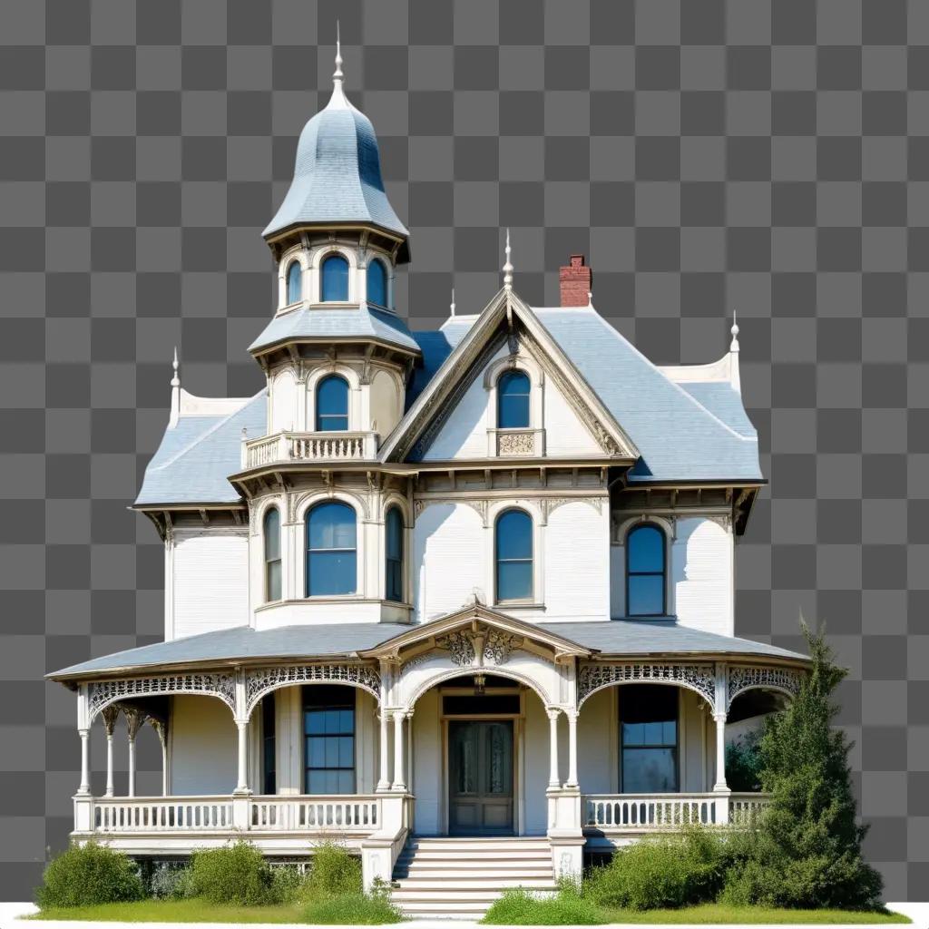 old Victorian house with a dark sky