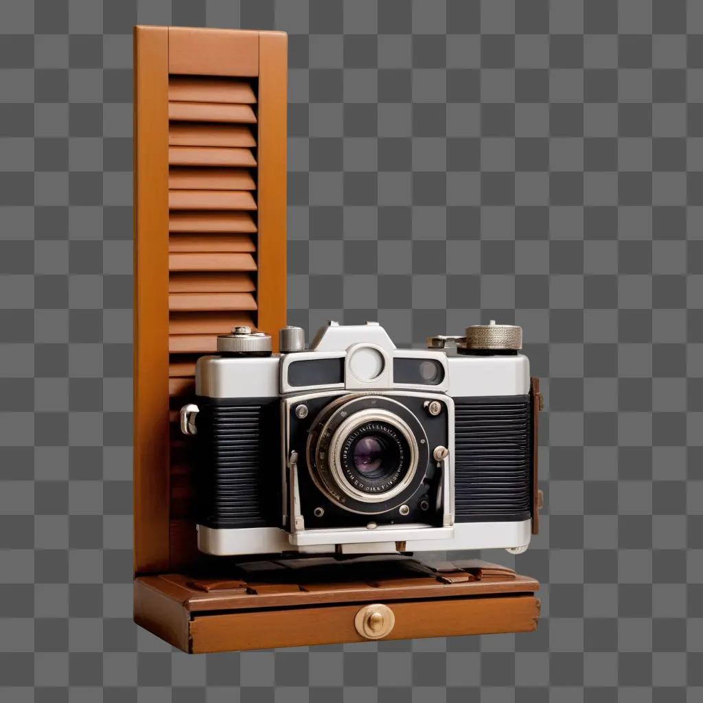 old camera with a shutter shutter