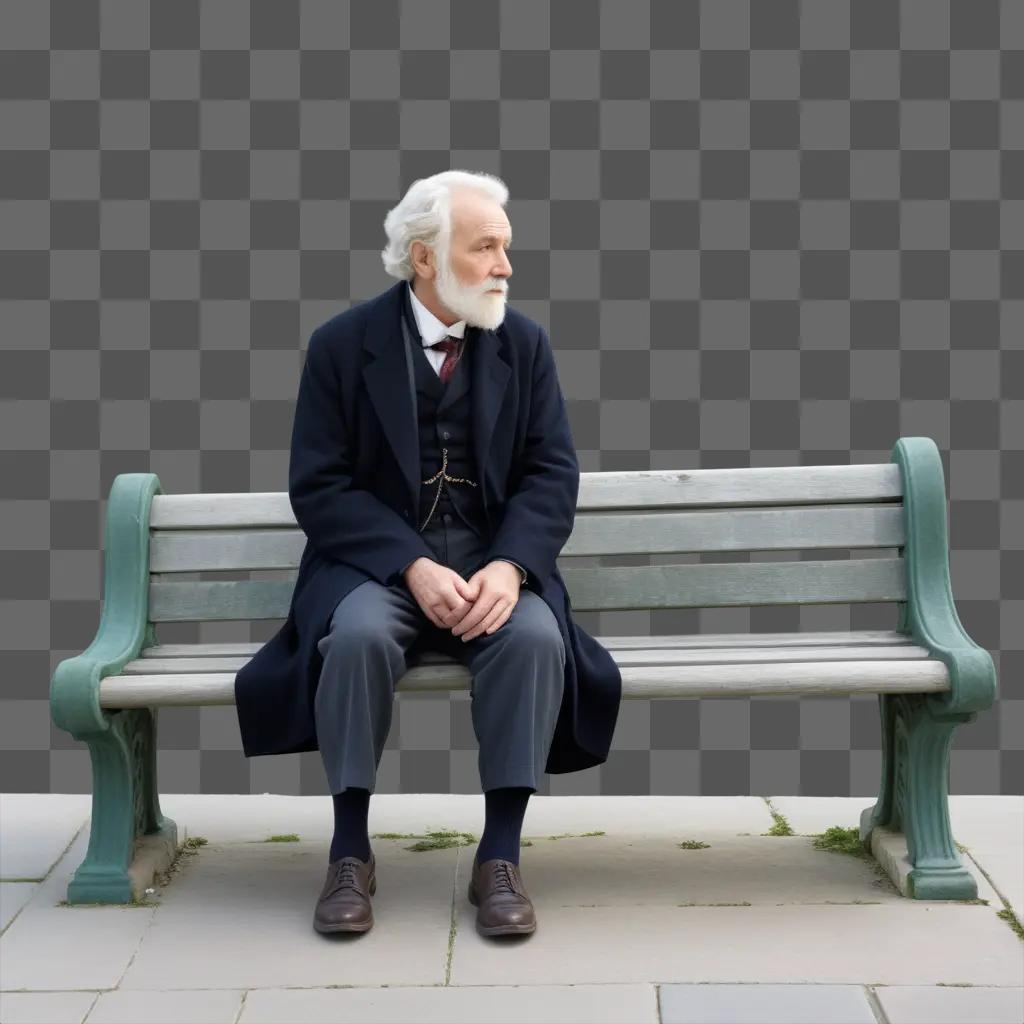 old man sits on a bench