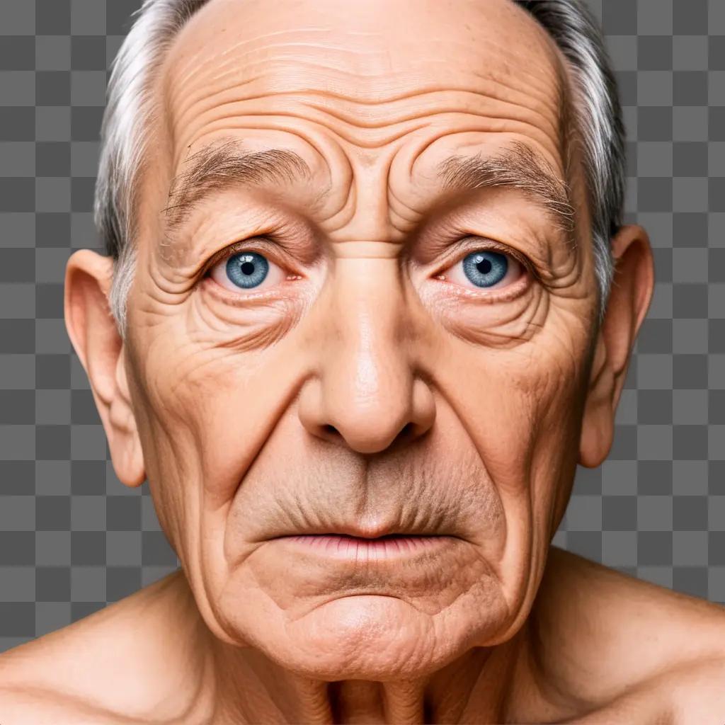 old man with wrinkles on his face