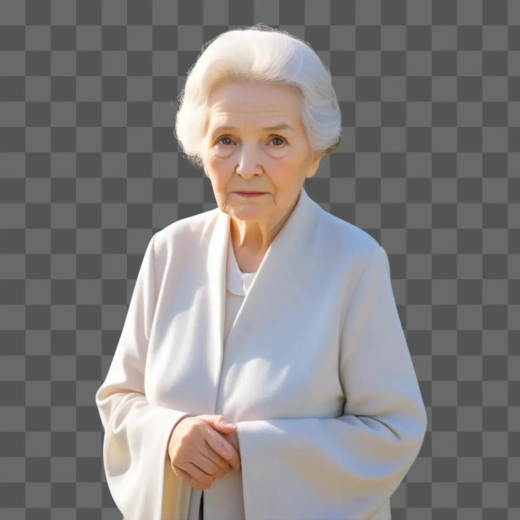 old woman poses for a portrait