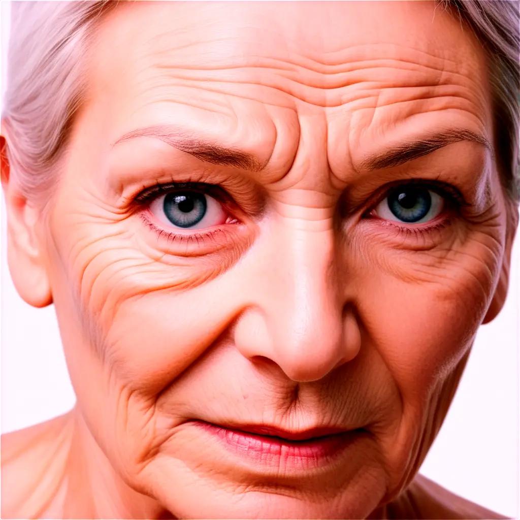 old woman with wrinkles on her face