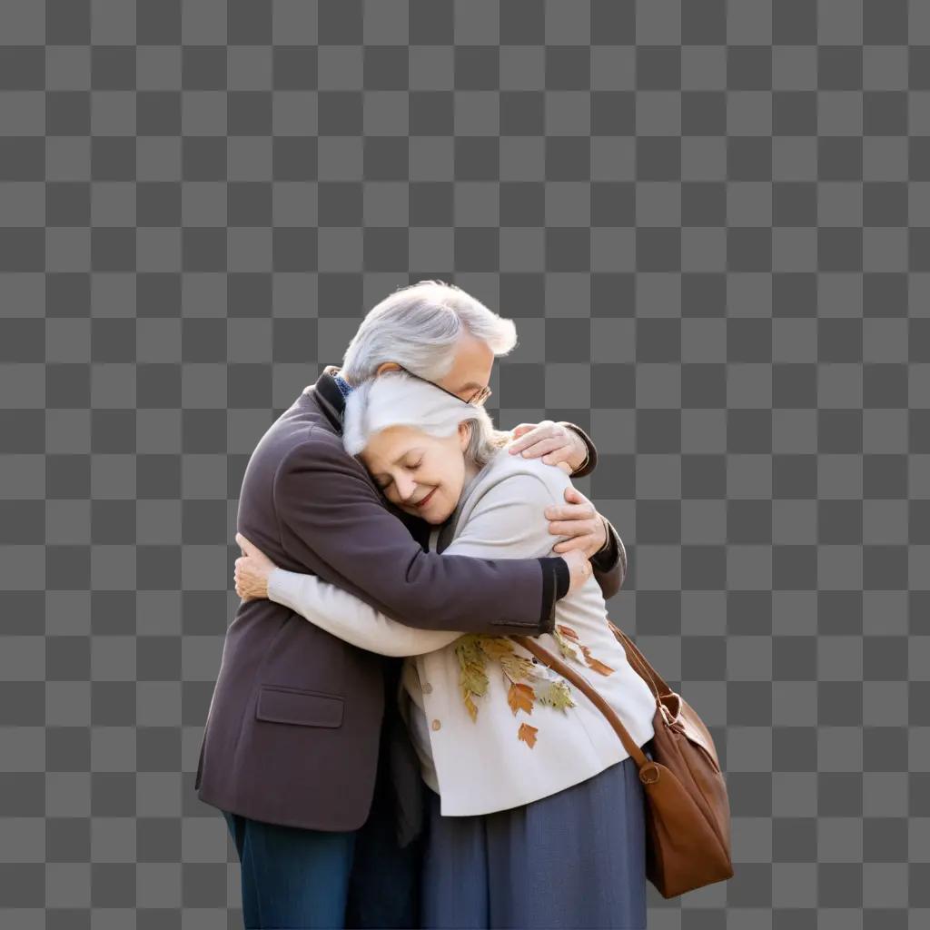 older couple embraces passionately