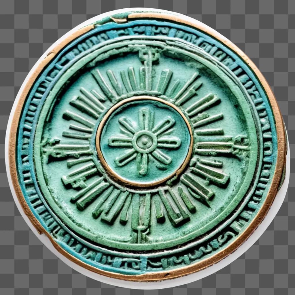 one pice coin with a sun design