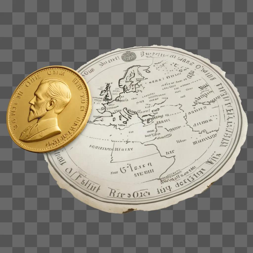 one pice gold coin with a portrait on it