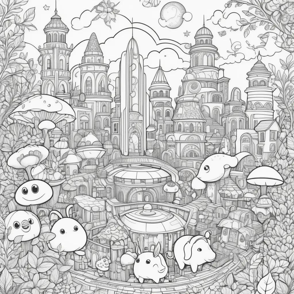 ong Us Coloring Page: A Cartoon Cityscape