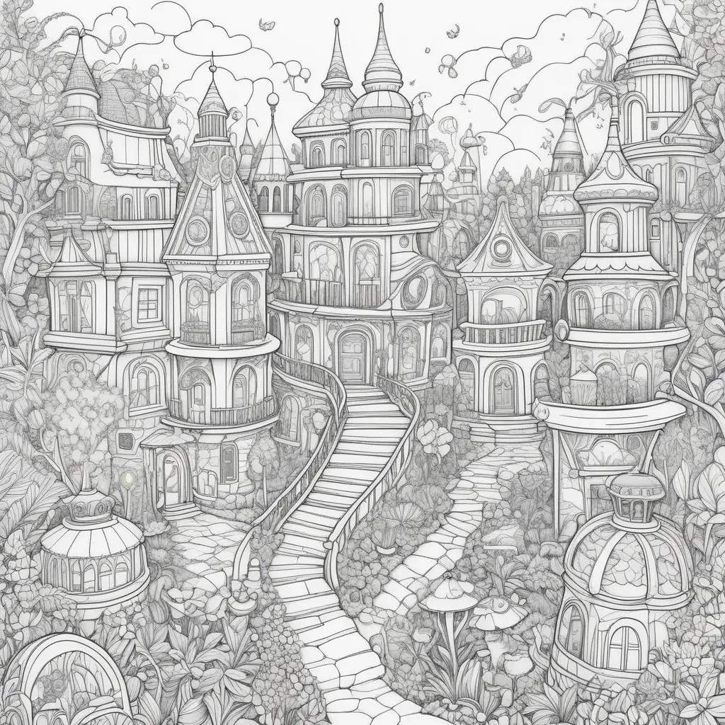 ong Us Coloring Page: A Magical Town Coloring Book