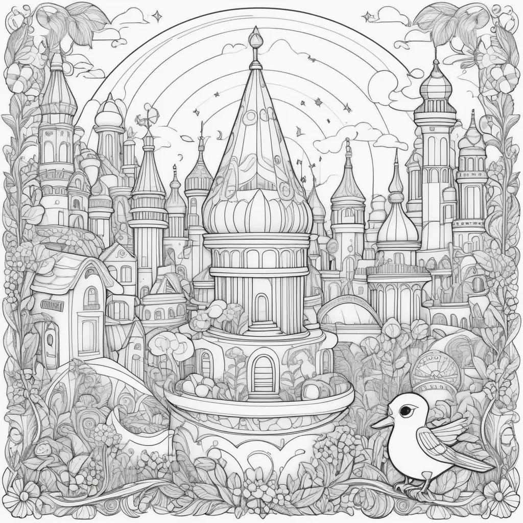 ong Us Coloring Page: A Scary City for Kids