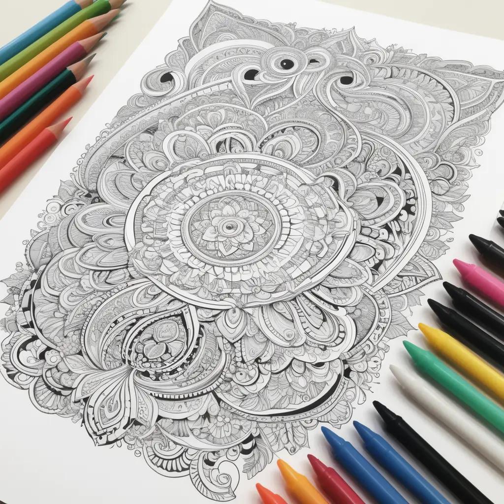 ong Us Coloring Page: A colorful drawing of a mandala