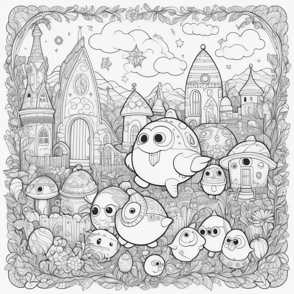 ong Us Coloring Page: An Enchanting Coloring Book with Magical Creatures and Landscapes