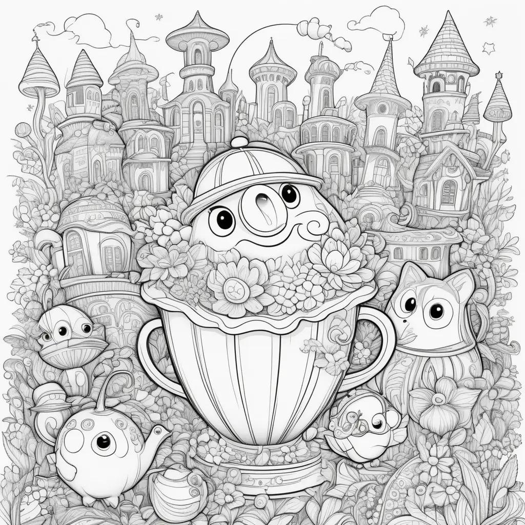 ong Us Coloring Pages: A Creepy Town and Creatures