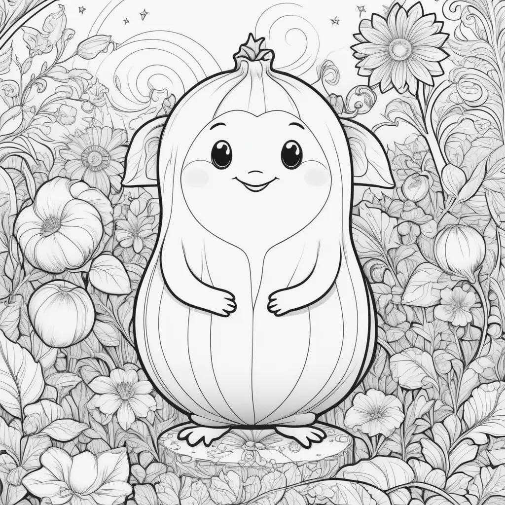 ong Us Coloring Pages: Cartoon Animals, Flowers and Trees