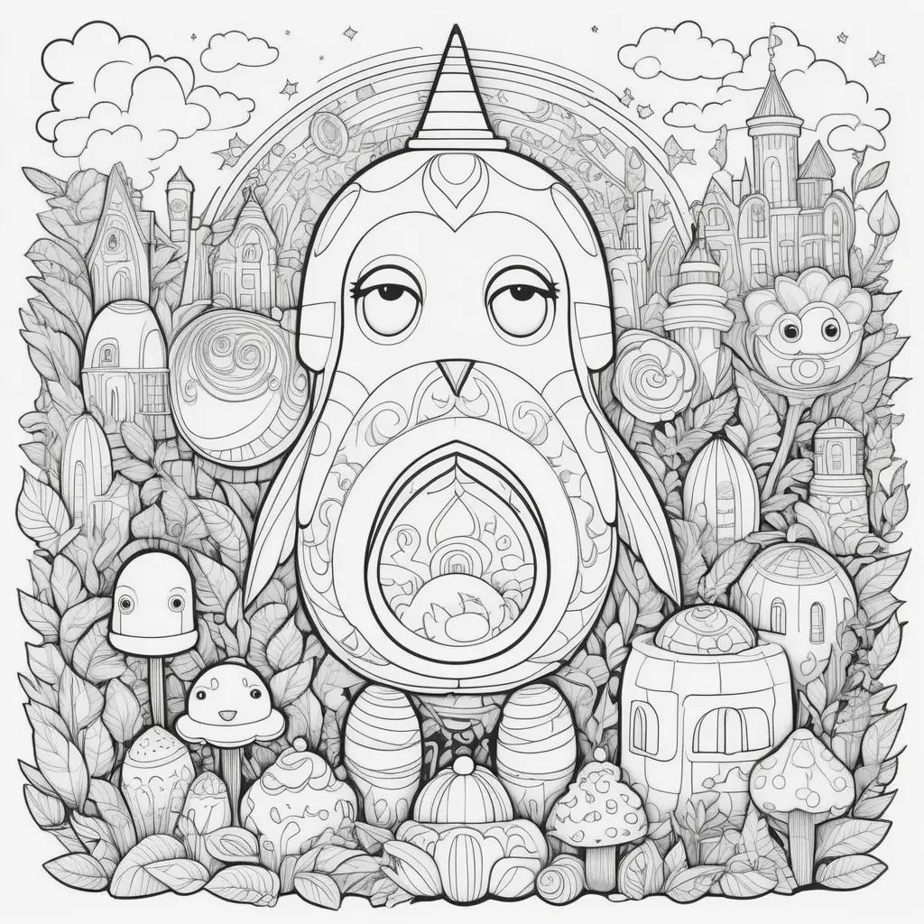 ong us coloring page with magical creature and other mystical creatures