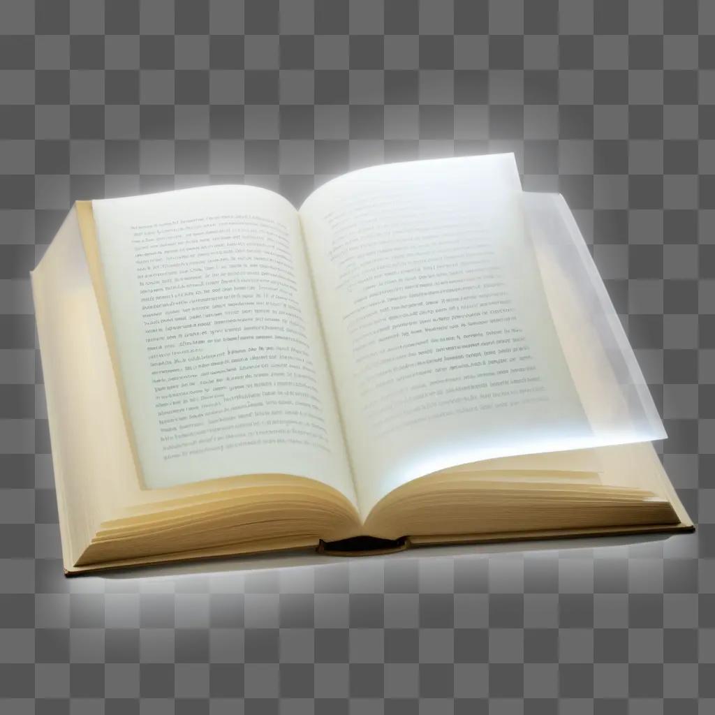 open book with a transparent cover on a white background