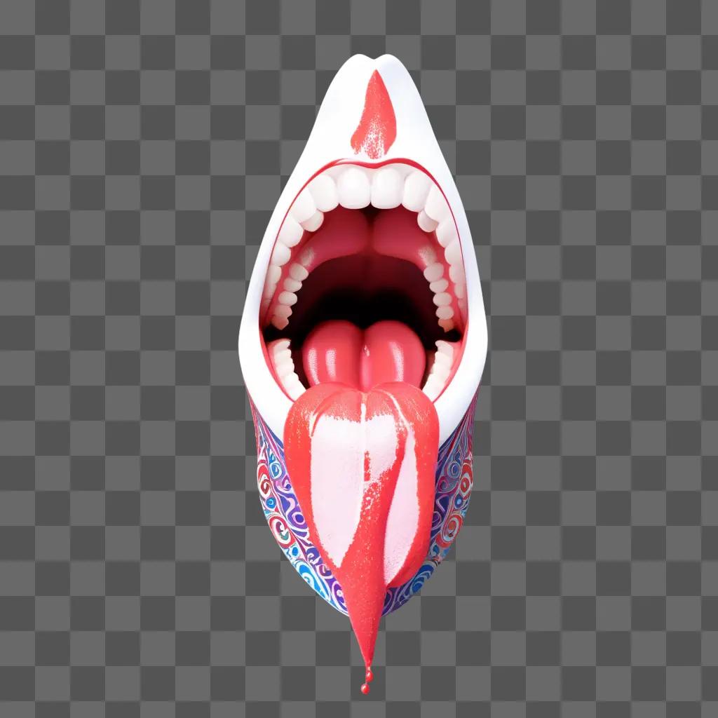 open mouth with tongue sticking out