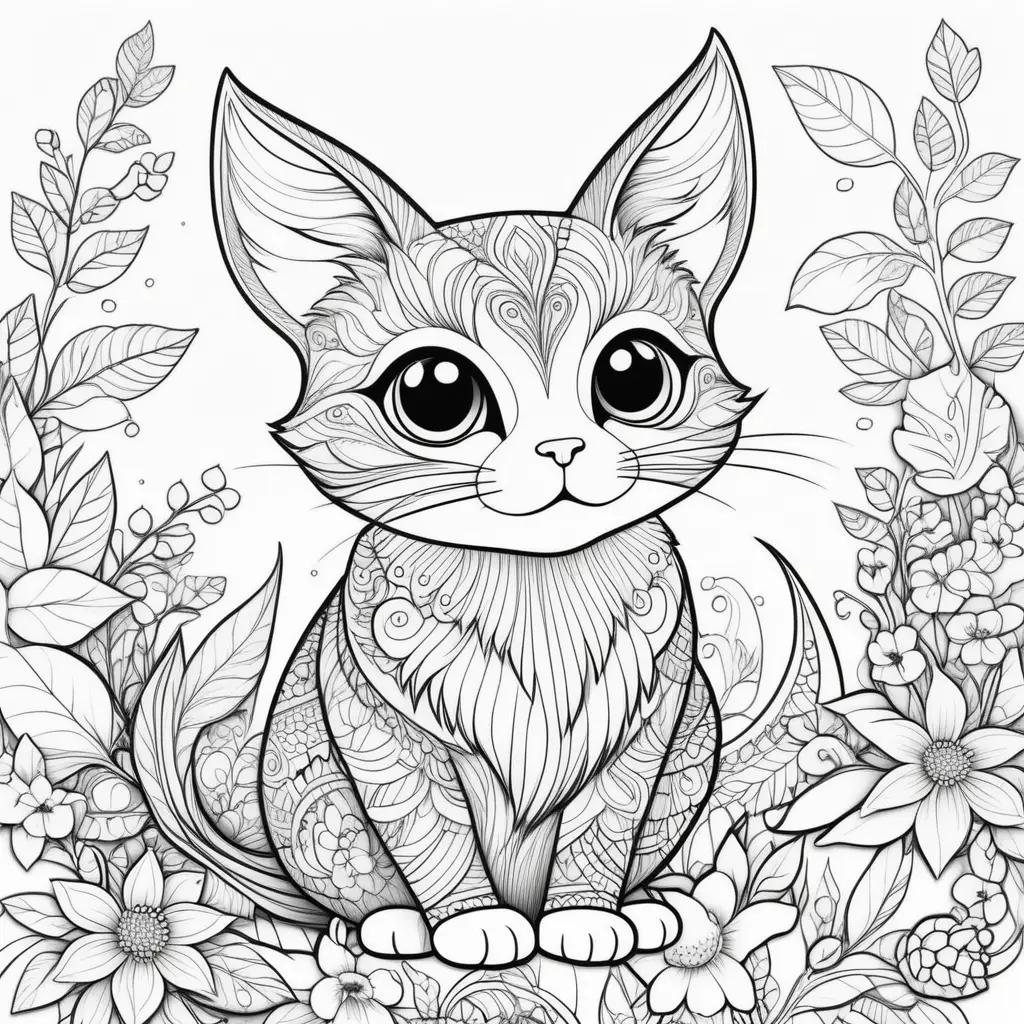 opt Me Coloring Pages with a cute cat