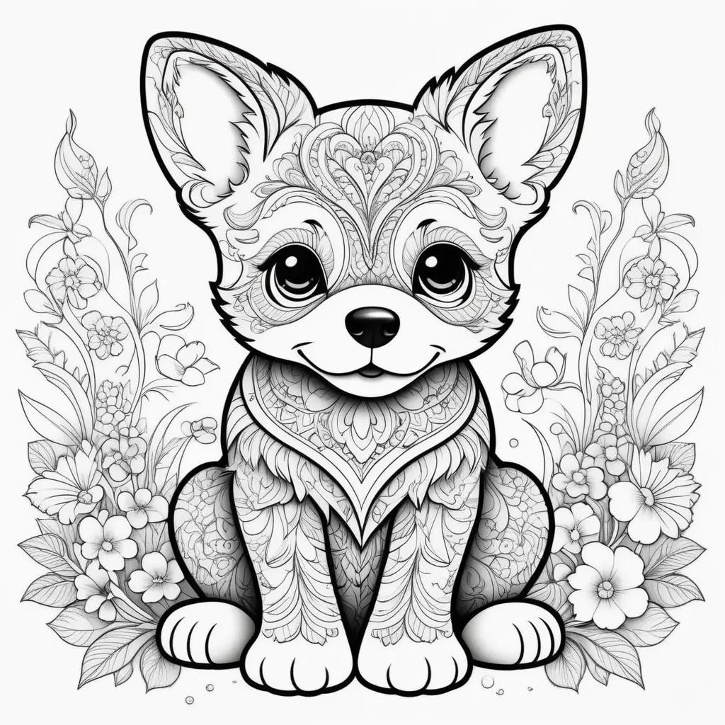 orable Coloring Page with a Puppy