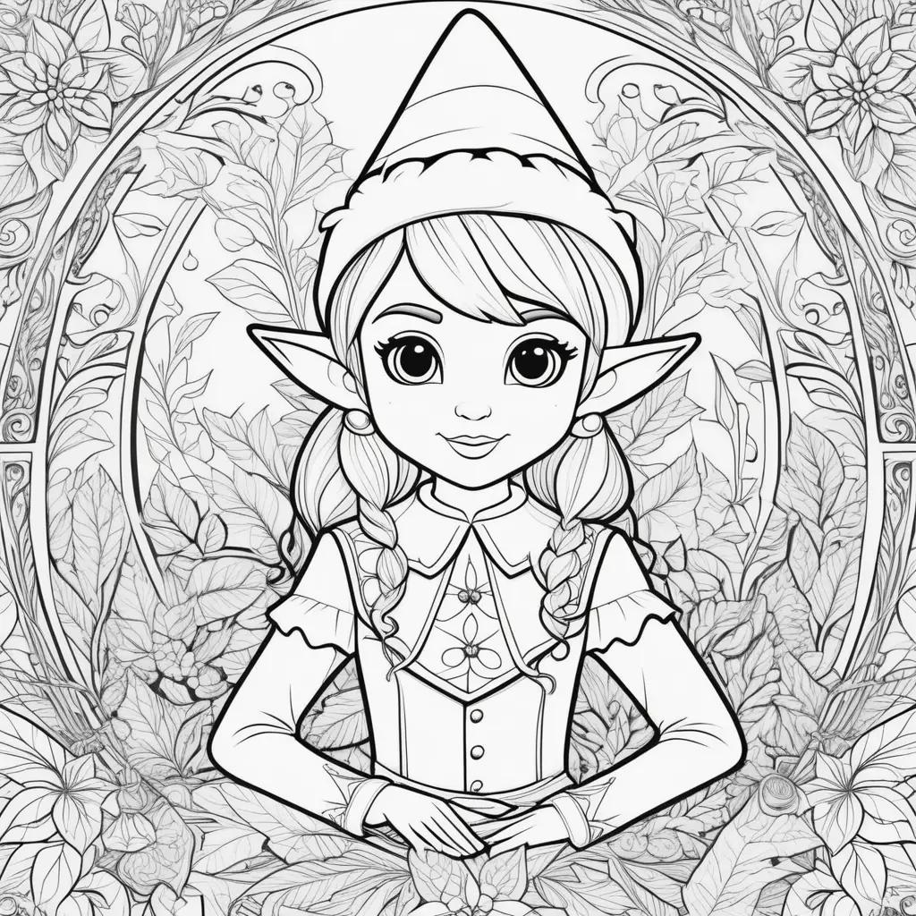 orable Elf Coloring Pages Featuring a Fairy Elf