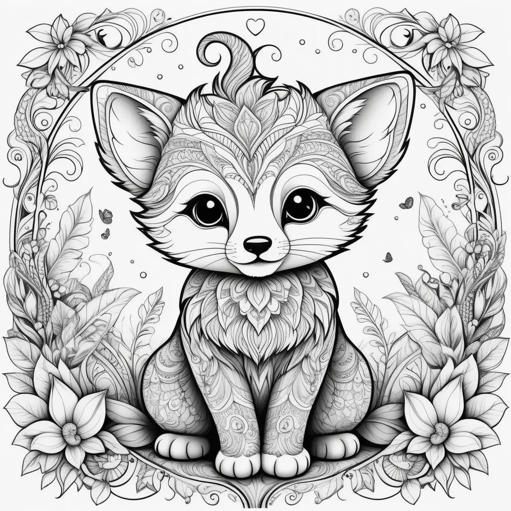 orable animal coloring pages featuring a cute cat