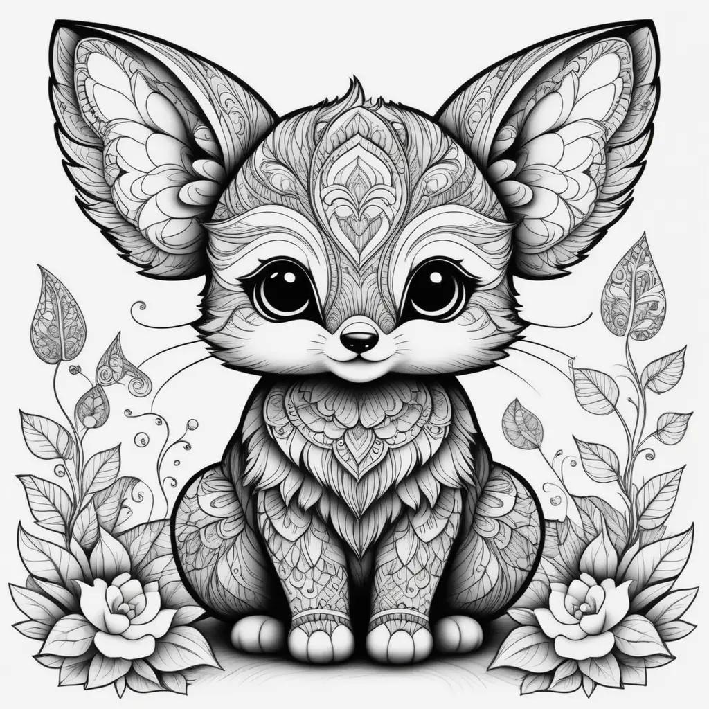 orable animal coloring pages featuring a cute fox