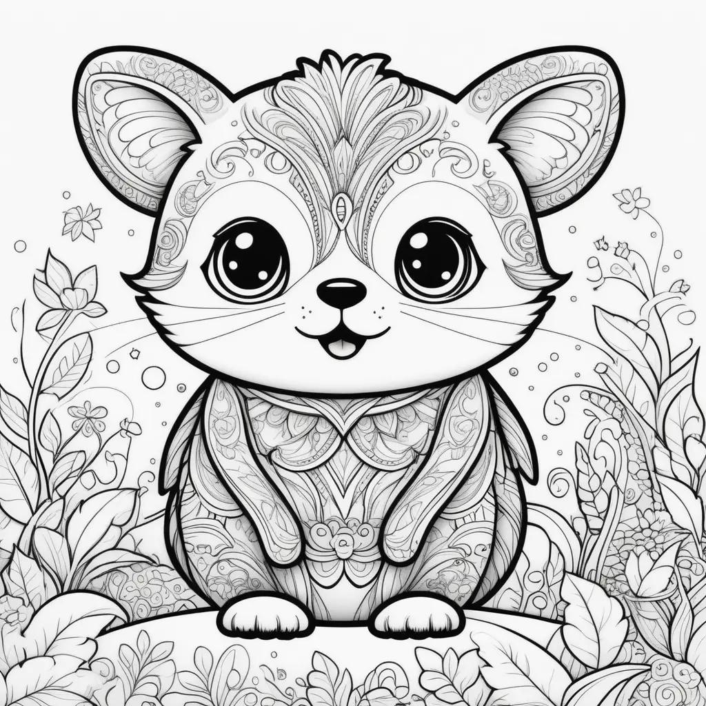 orable coloring page featuring a cute huggy wuggy cat