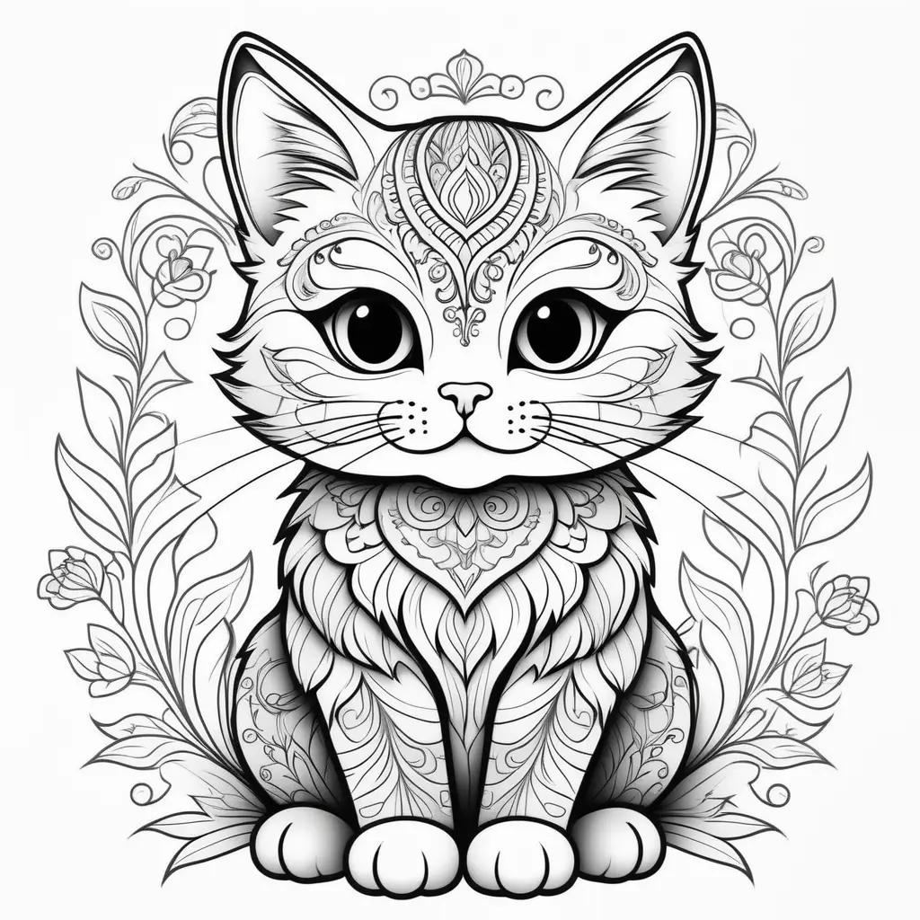 orable kitten coloring pages for adults