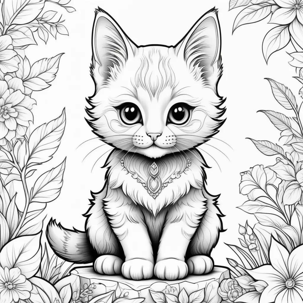 orable kitten coloring pages for kids