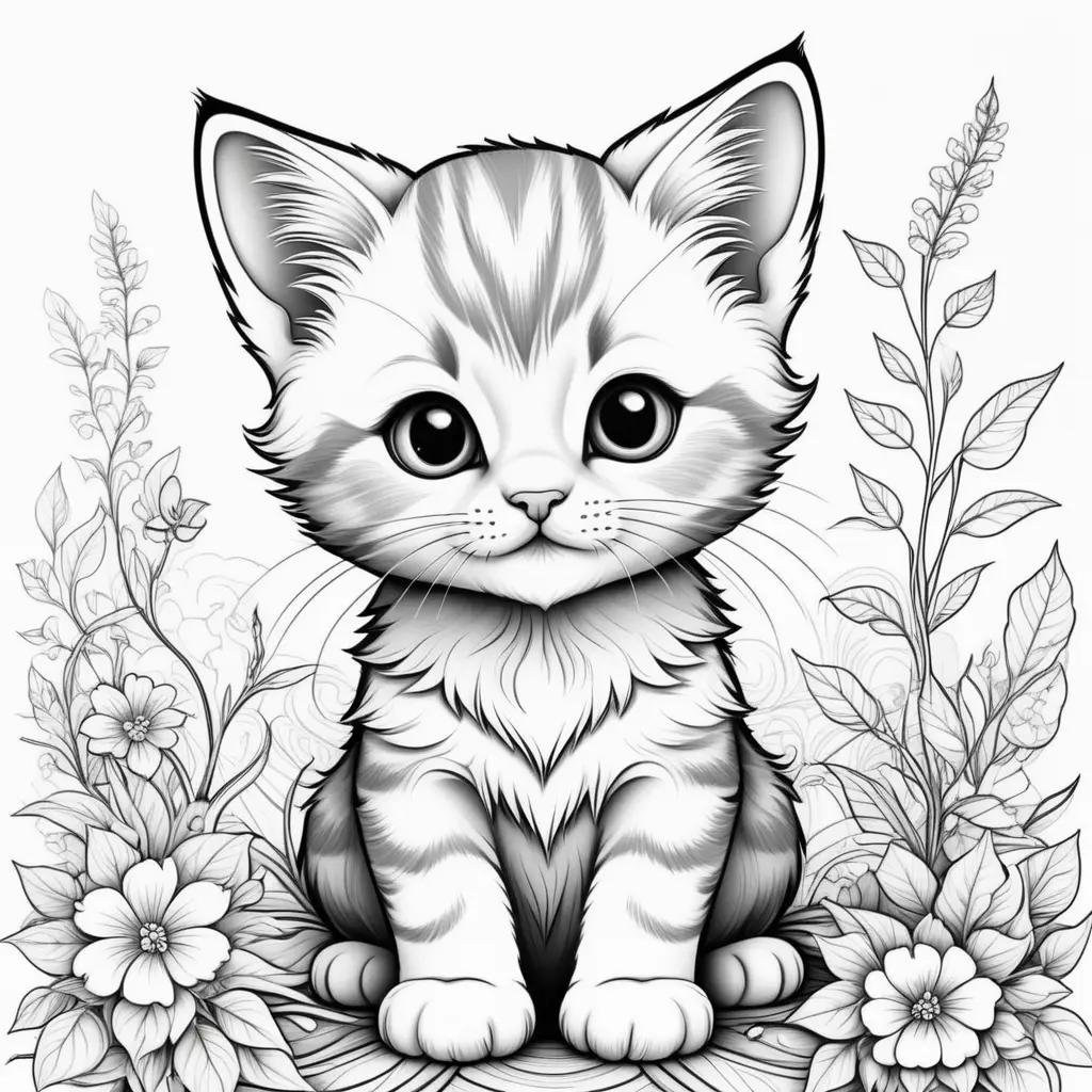 orable kitten coloring pages to color in