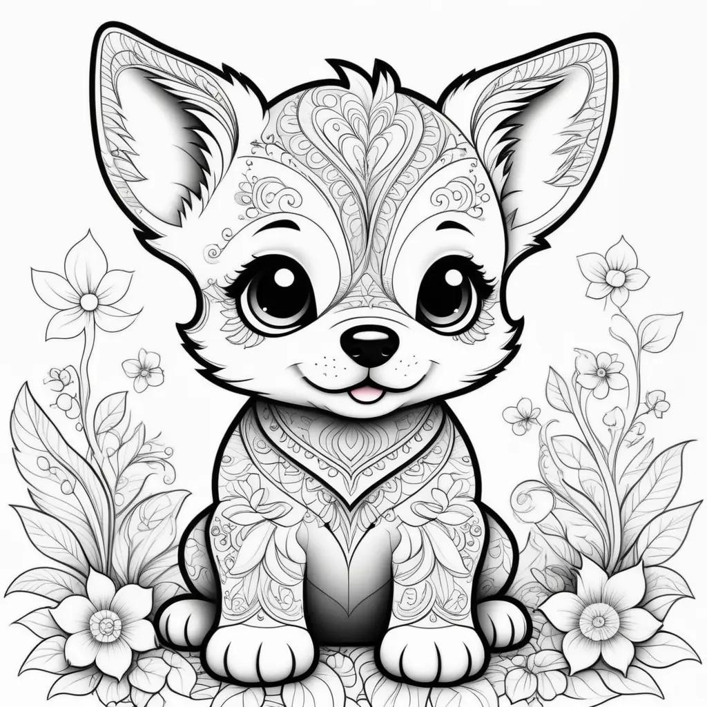 orable puppy coloring pages for adults