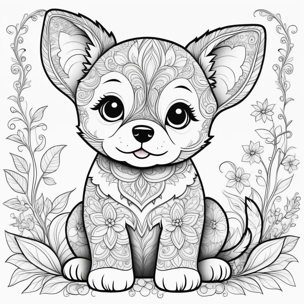 orable puppy coloring pages with intricate designs and patterns