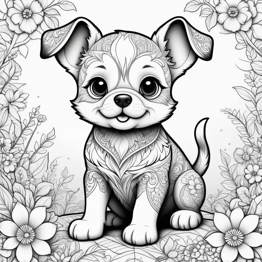 orable puppy coloring pages with intricate designs