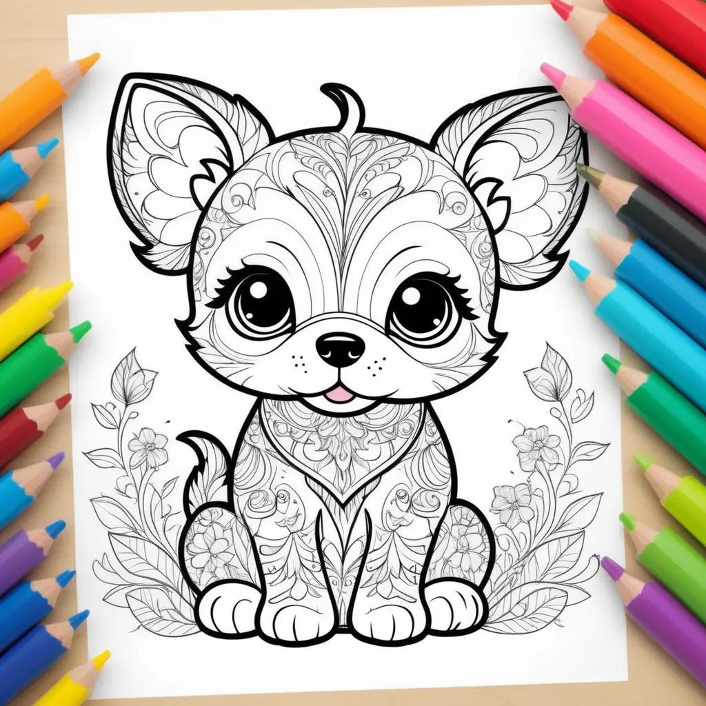 orable puppy coloring pages with vibrant colors