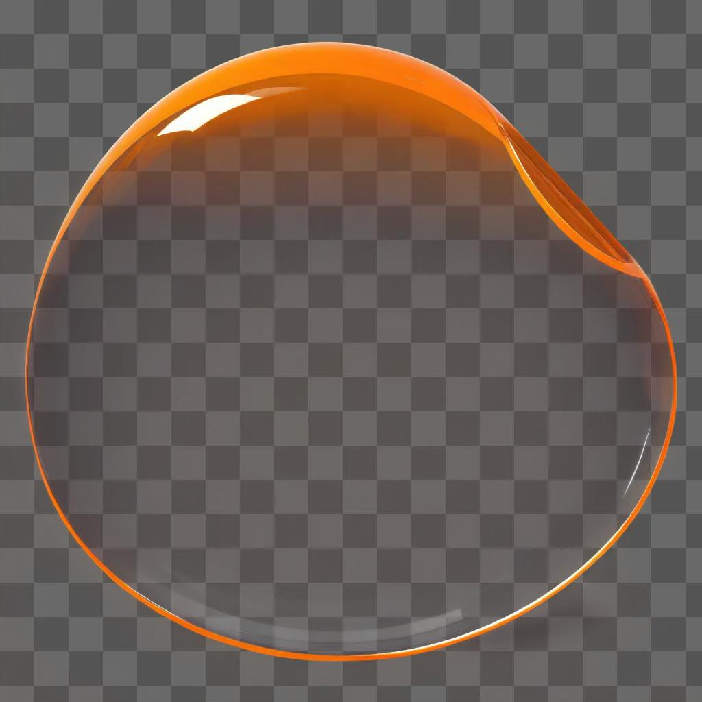 orange transparent bubble on a dark background