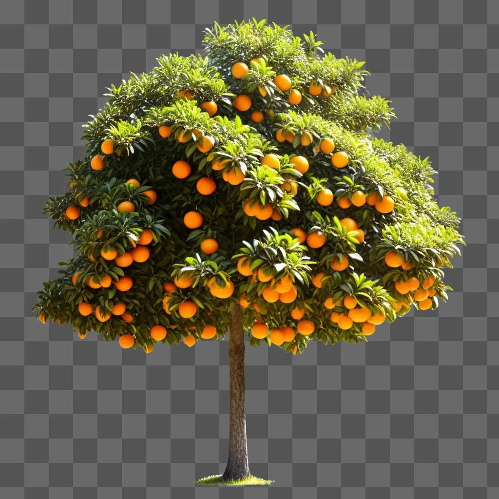 orange tree with bright orange fruit on it