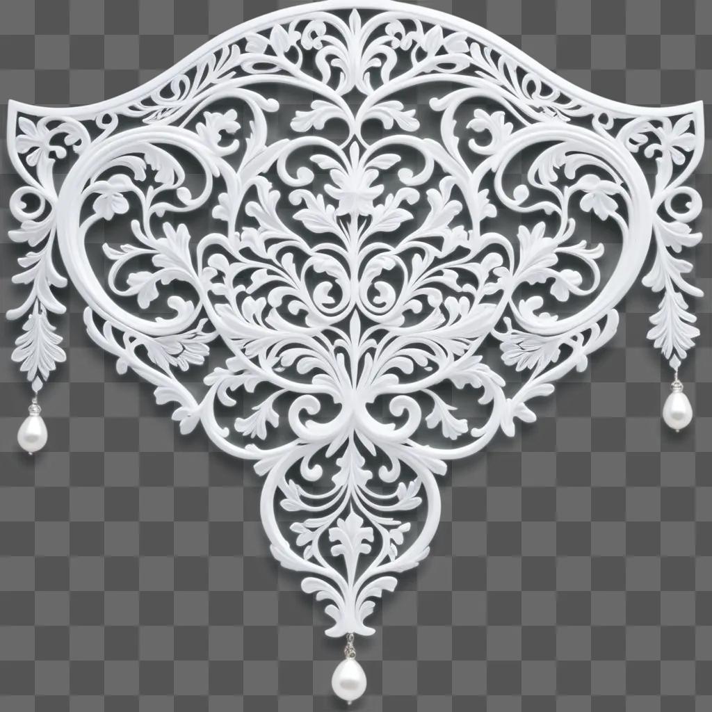 ornate filigree design on a white wall