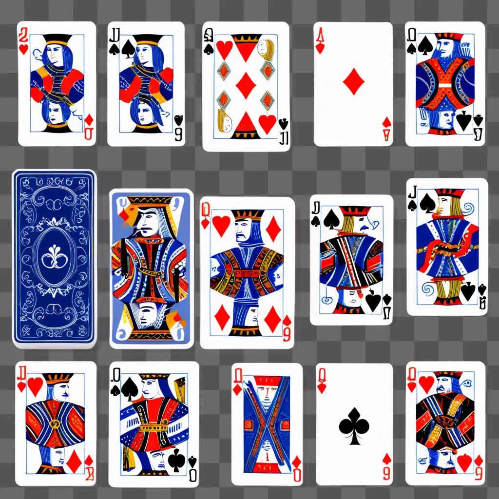 pack of cards clipart with different suits