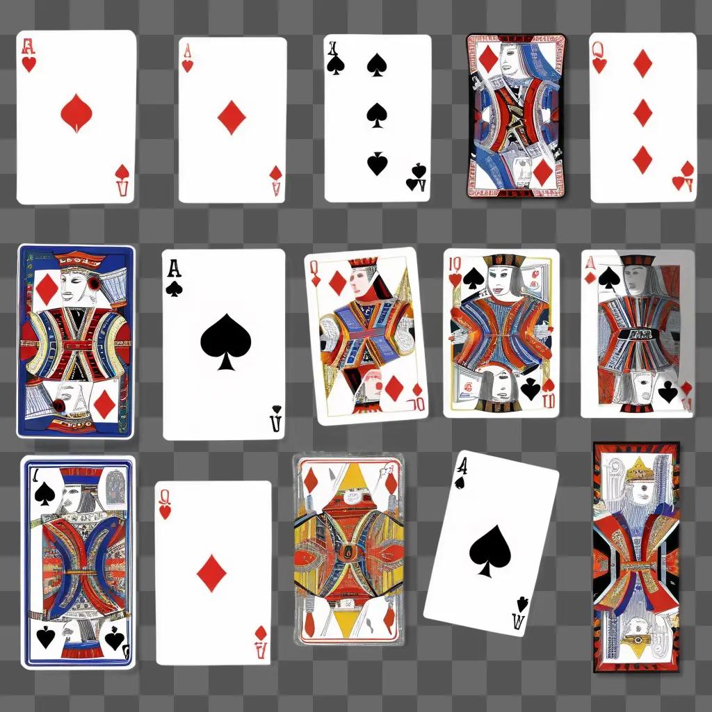 pack of cards with a black background